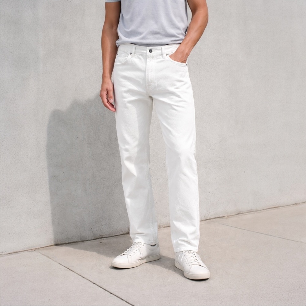 Simon Miller White Straight Leg Jeans Men’s 34x32 Minimal Denim Made in USA
